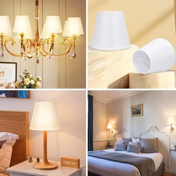 Small Lamp Shade Clip On Bulb for Candelabra Bulbs Barrel Fabric Lampshade - Picture 3 of 14